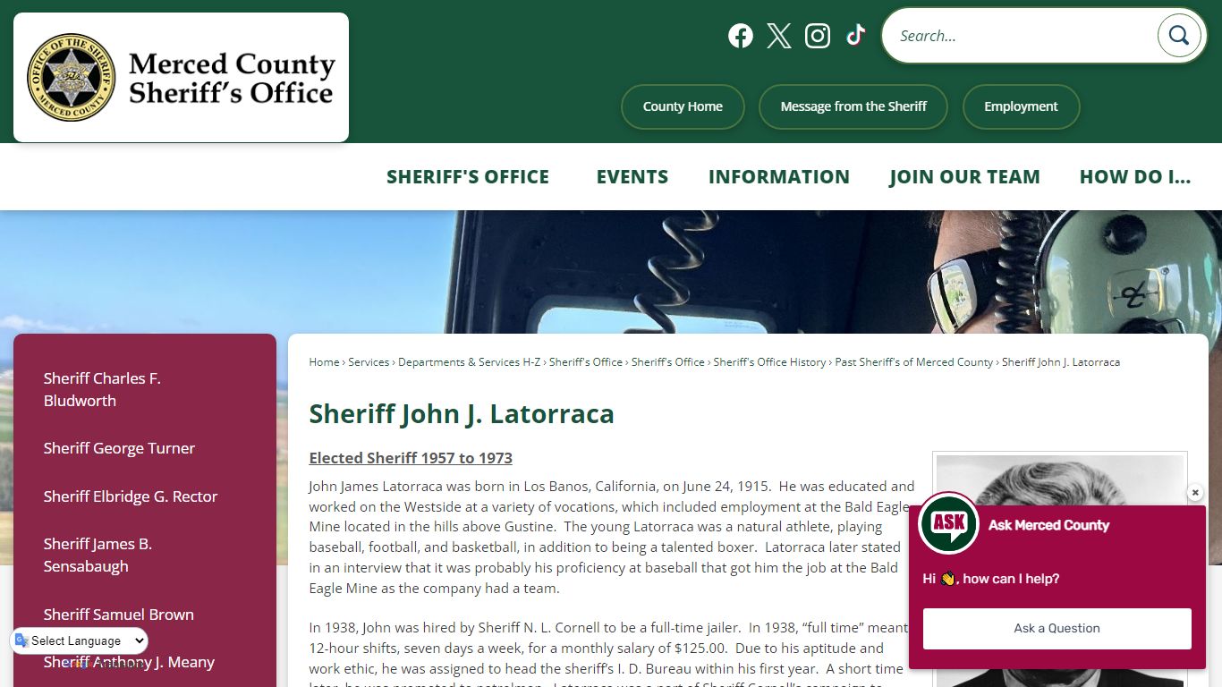 Sheriff John J. Latorraca | Merced County, CA - Official Website