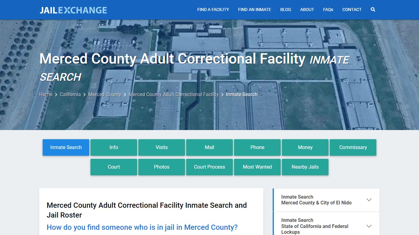 Merced County Adult Correctional Facility Inmate Search